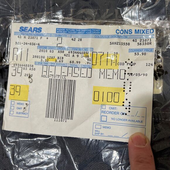 Vintage TOUGHSKINS Union USA Made Denim Blue Jean Bib Overalls Size 42x28 NOS - Picture 3 of 12